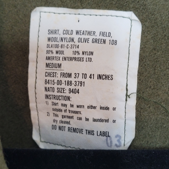 BSA Military Issue Wool Button Up Mens Medium - Picture 4 of 4